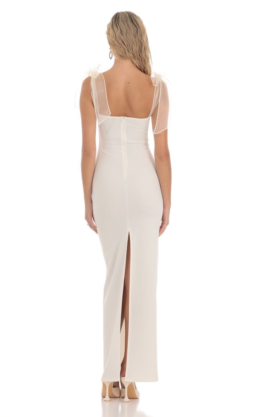 Shoulder Ties Maxi Dress in White-Sunny Prom. All rights reserved.