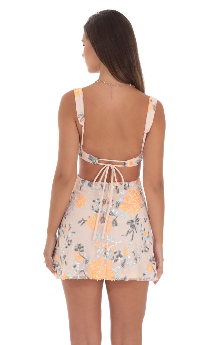 Sequin Cutout Dress in White-Sunny Prom. All rights reserved.
