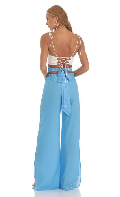 Swirl Wide Leg Pants in Blue-Sunny Prom. All rights reserved.