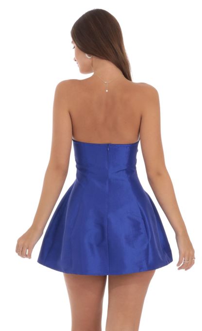 Strapless Flare Dress in Blue-Sunny Prom. All rights reserved.