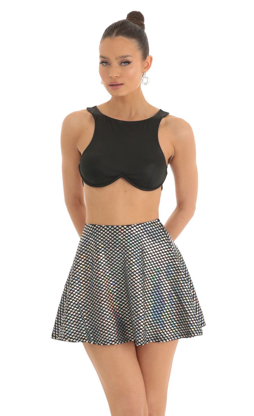 Sequin Square Skirt in Black-Sunny Prom. All rights reserved.