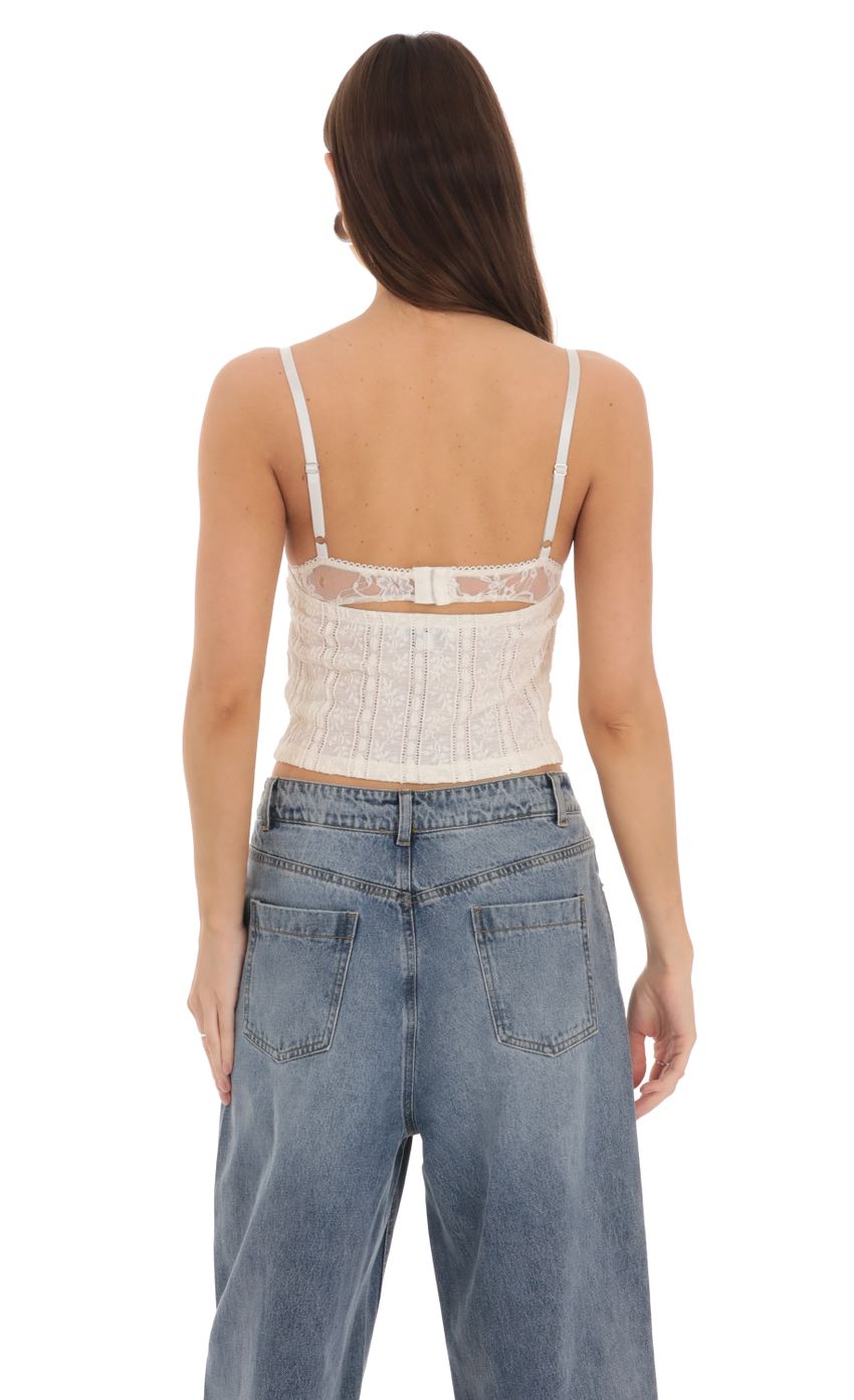 Textured Lace Top in Cream-Sunny Prom. All rights reserved.