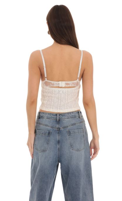Textured Lace Top in Cream-Sunny Prom. All rights reserved.