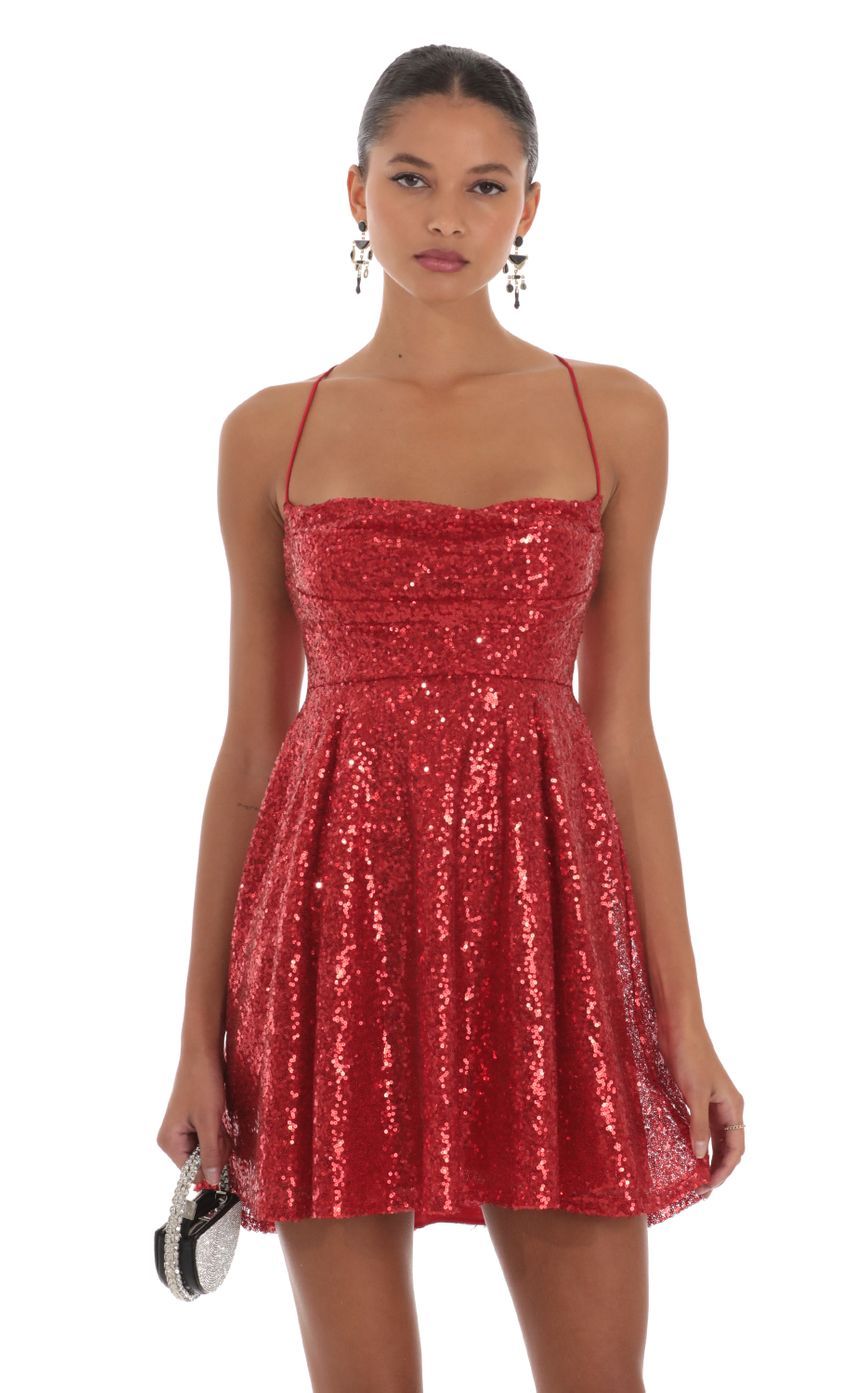 Sequin Dress in Red-Sunny Prom. All rights reserved.