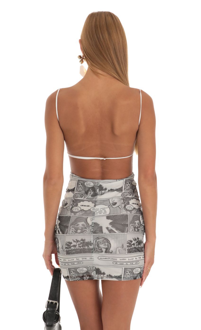 Starstruck Mesh Dress with Comics Print-Sunny Prom. All rights reserved.