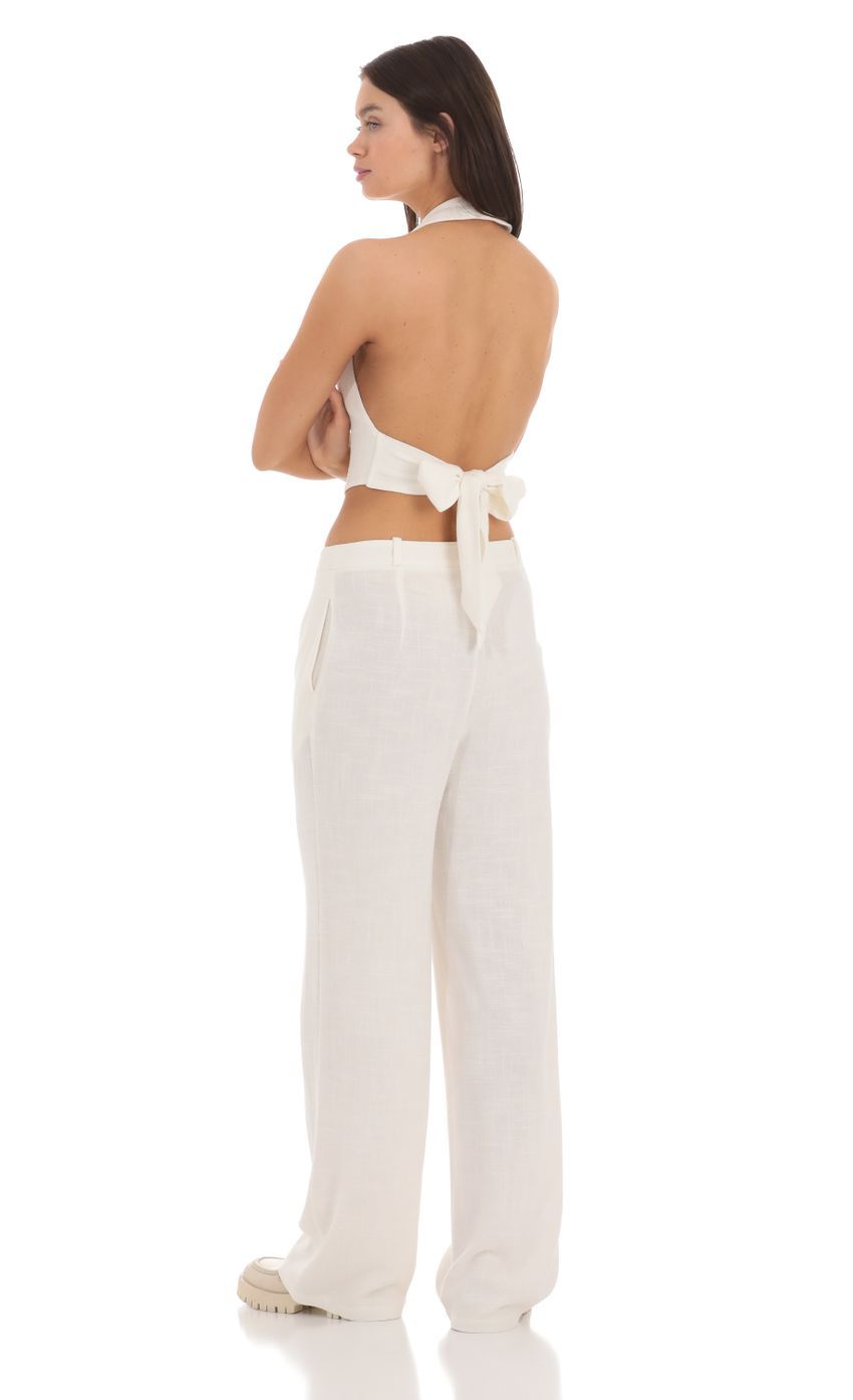 Wide Leg Linen Pants in Ivory-Sunny Prom. All rights reserved.