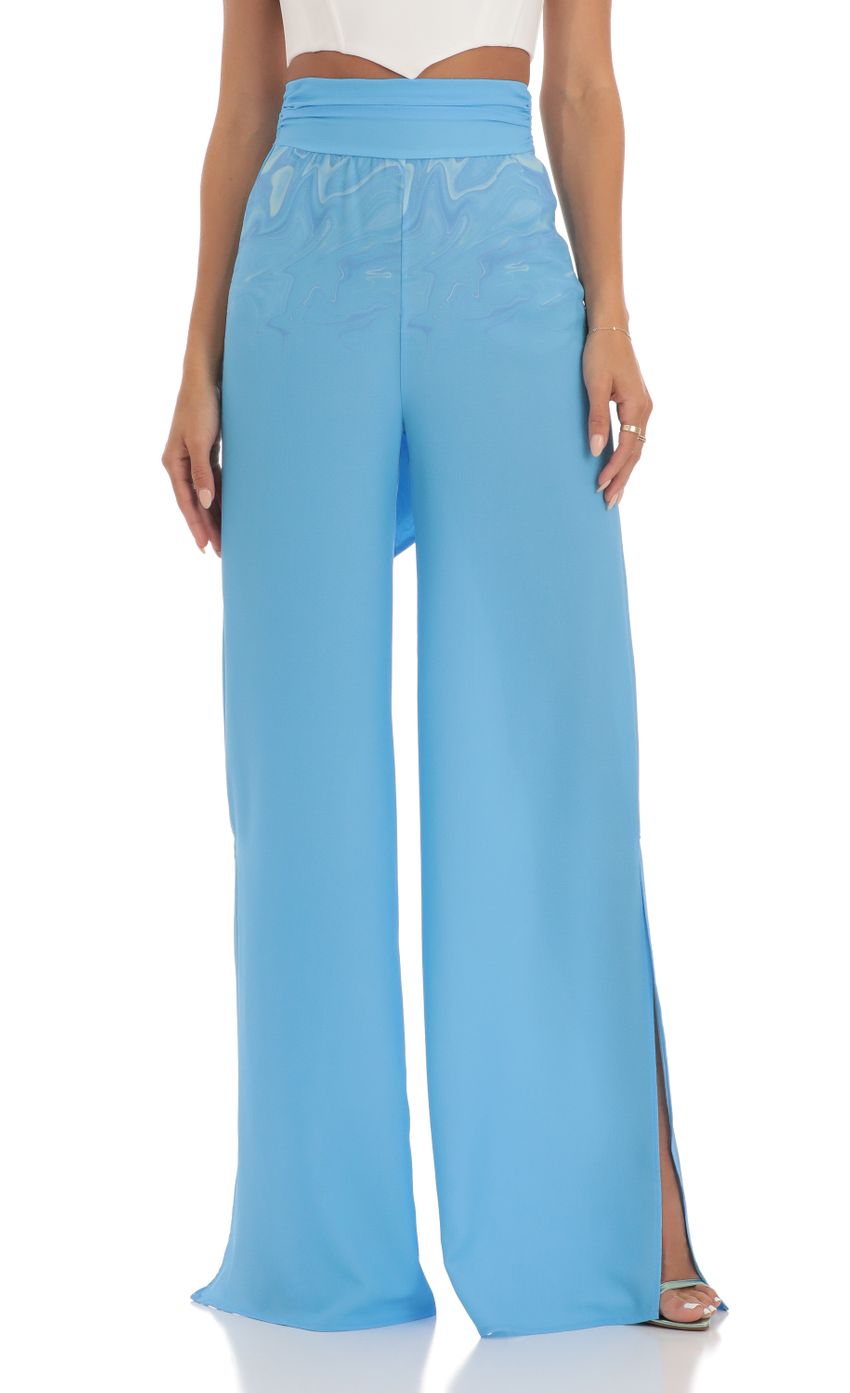 Swirl Wide Leg Pants in Blue-Sunny Prom. All rights reserved.