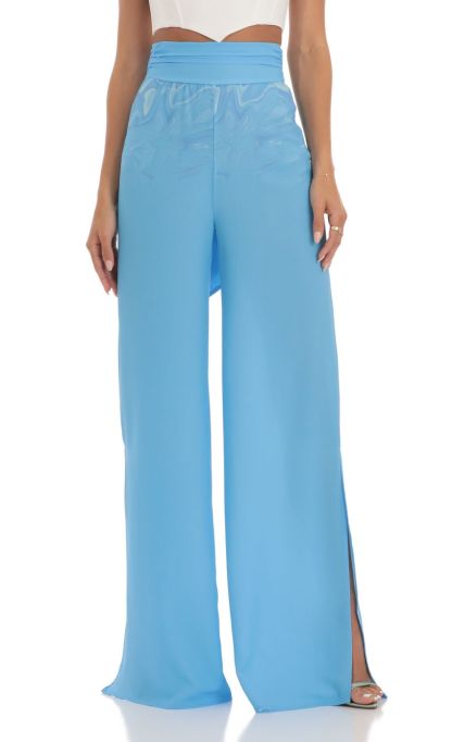 Swirl Wide Leg Pants in Blue-Sunny Prom. All rights reserved.