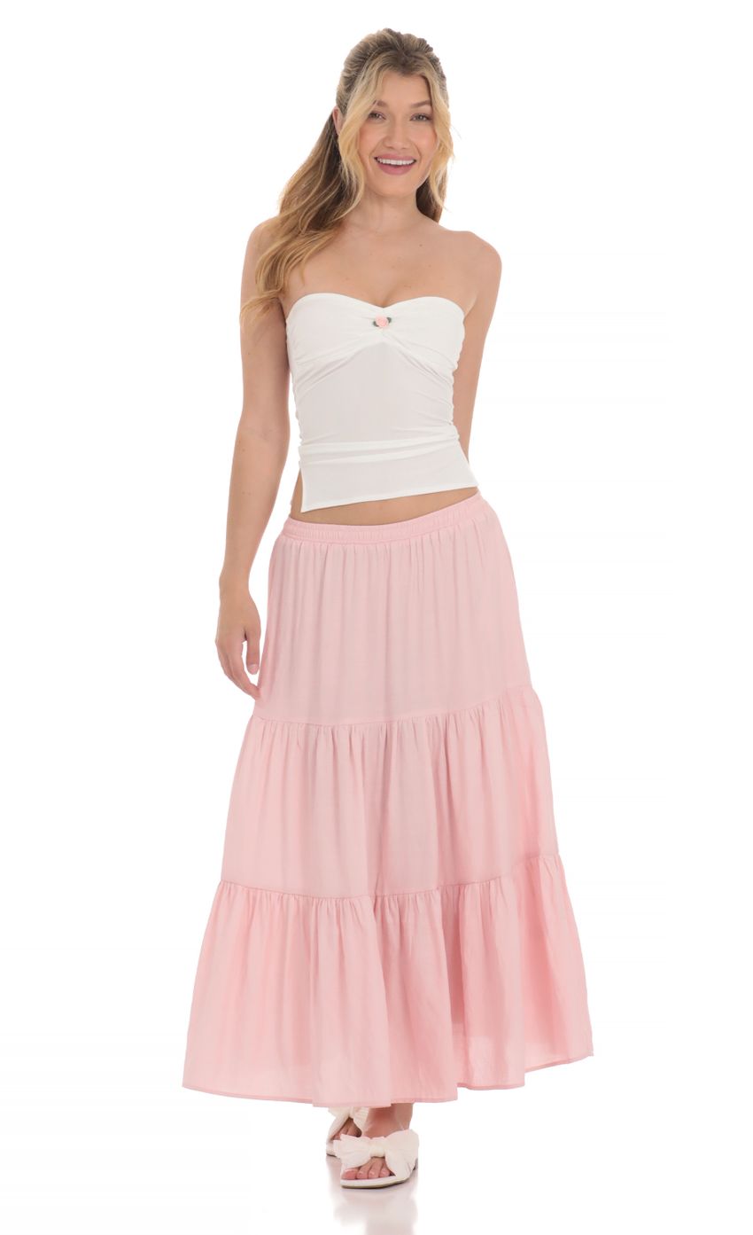 Strapless Slits Top in White-Sunny Prom. All rights reserved.
