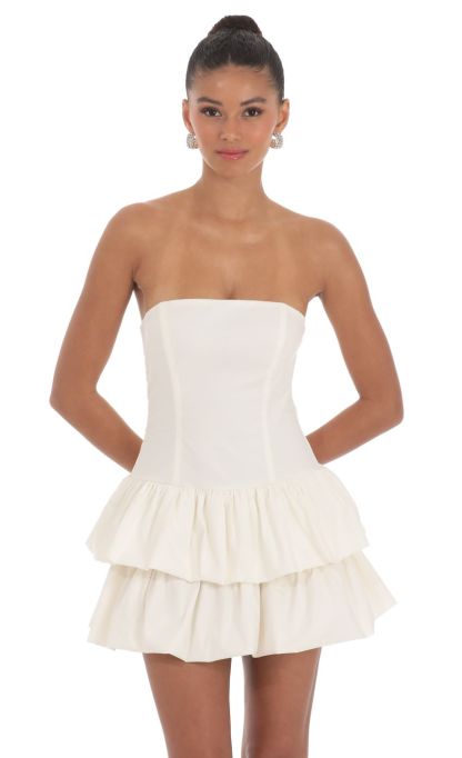 Strapless Corset Bubble Dress in Ivory-Sunny Prom. All rights reserved.