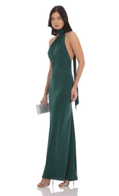 Wrap Scarf Strap Maxi Dress in Green-Sunny Prom. All rights reserved.