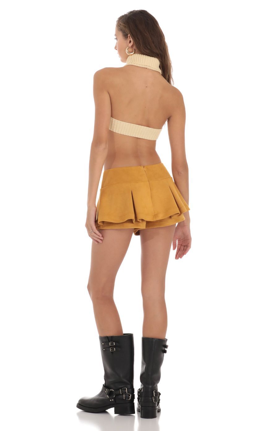 Turtleneck Knit Open Back Top in Cream-Sunny Prom. All rights reserved.