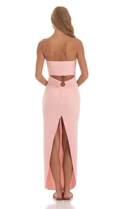 Slinky Strapless Dress in Pink-Sunny Prom. All rights reserved.