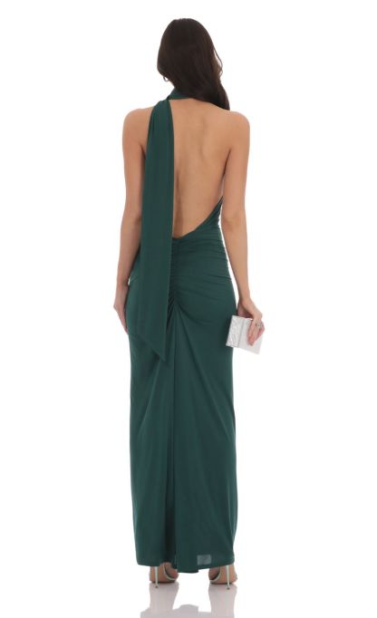 Wrap Scarf Strap Maxi Dress in Green-Sunny Prom. All rights reserved.