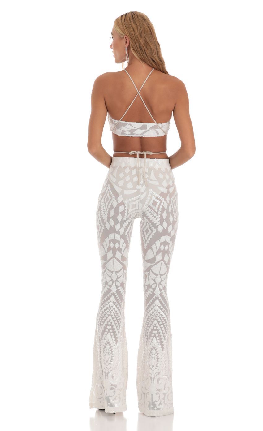 Sequin Three Piece Set in White-Sunny Prom. All rights reserved.