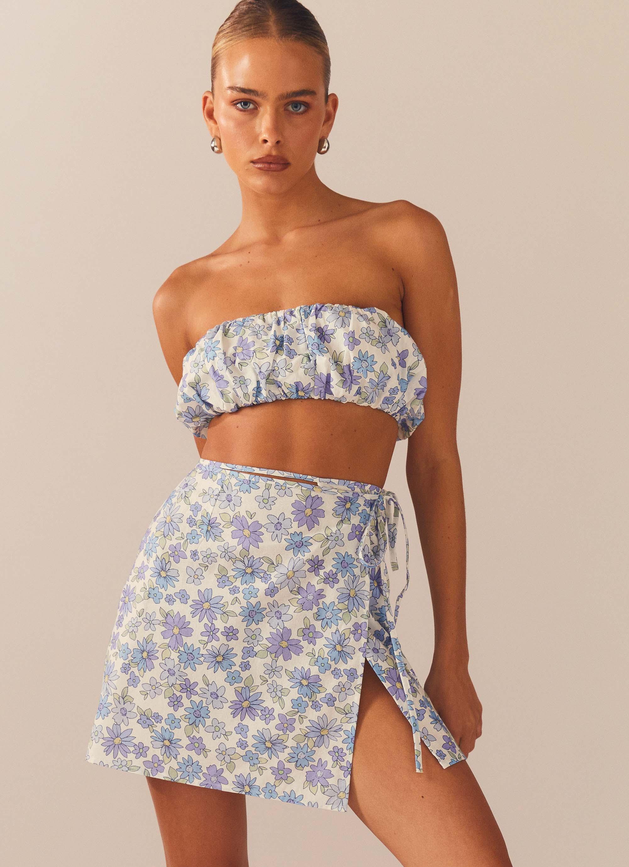 Longing For Less Mini Wrap Skirt - Daisy Chain-Sunny Prom. All rights reserved.