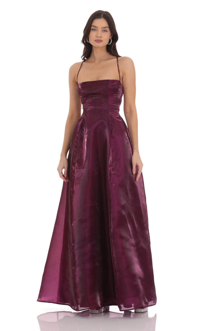 Sheen Fit and Flare Maxi Dress in Purple-Sunny Prom. All rights reserved.