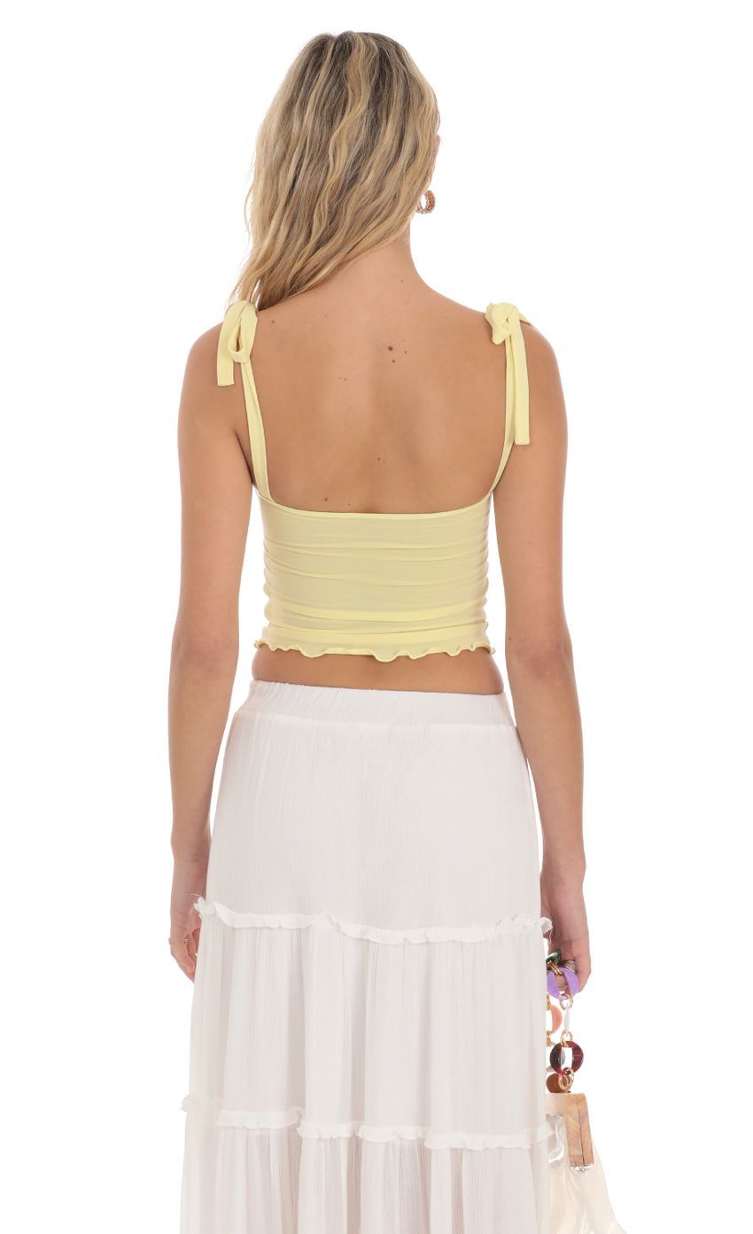 Shoulder Ties Twist Top in Yellow-Sunny Prom. All rights reserved.