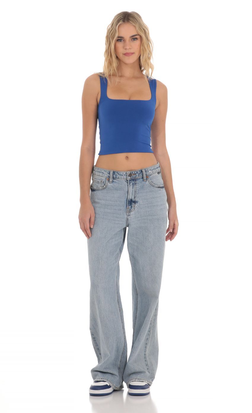Scoop Neck Tank Top in Blue-Sunny Prom. All rights reserved.
