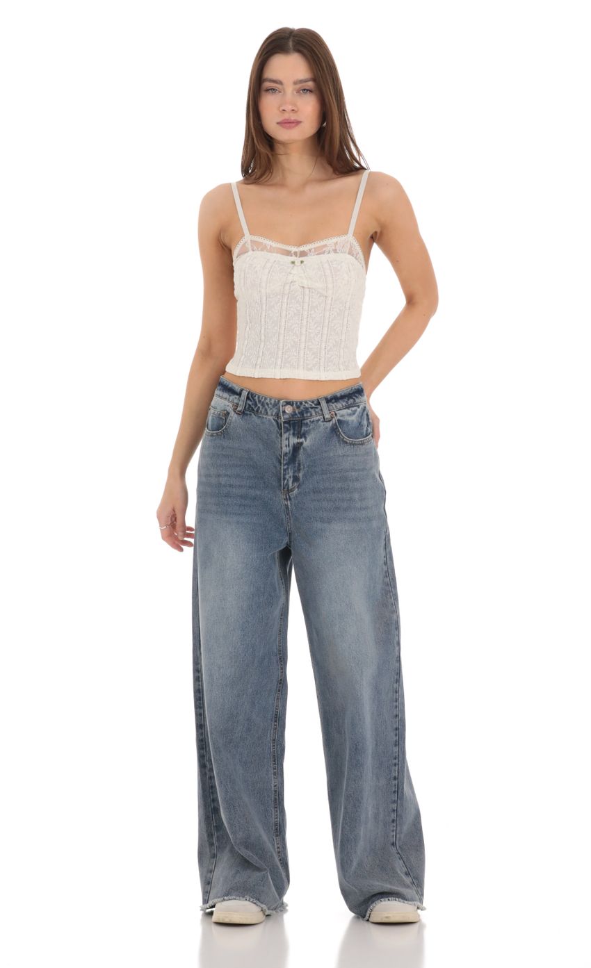 Textured Lace Top in Cream-Sunny Prom. All rights reserved.