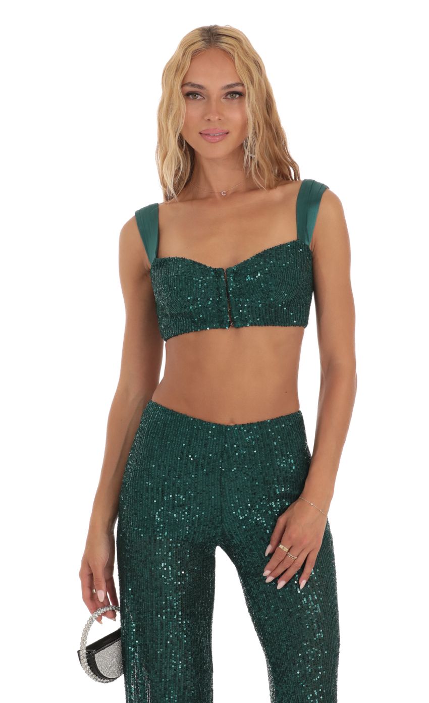 Sequin Two Piece Set in Green-Sunny Prom. All rights reserved.
