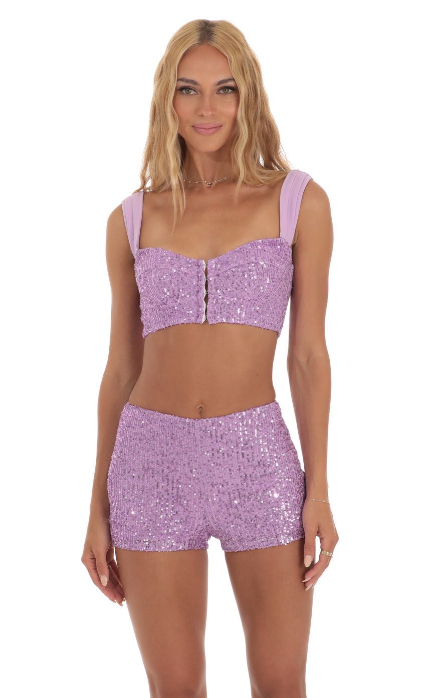 Sequin Two Piece Set in Purple-Sunny Prom. All rights reserved.