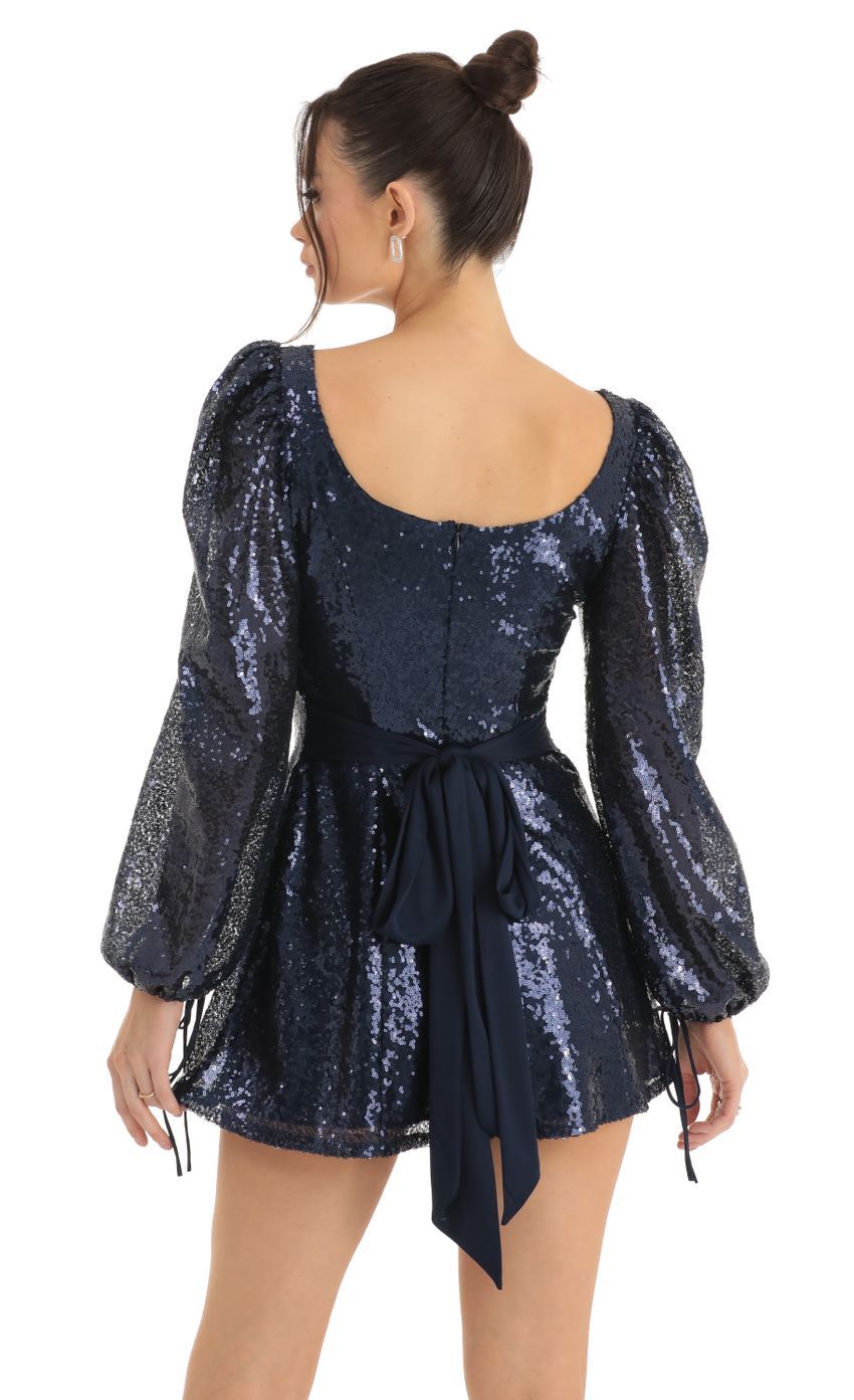 Sequin A-Line Dress in Blue-Sunny Prom. All rights reserved.