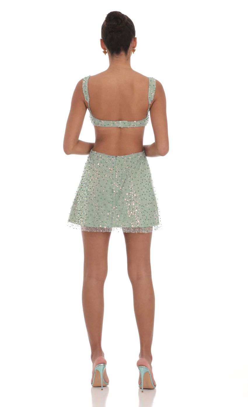 Sequin Pearl Cutout Dress in Green-Sunny Prom. All rights reserved.