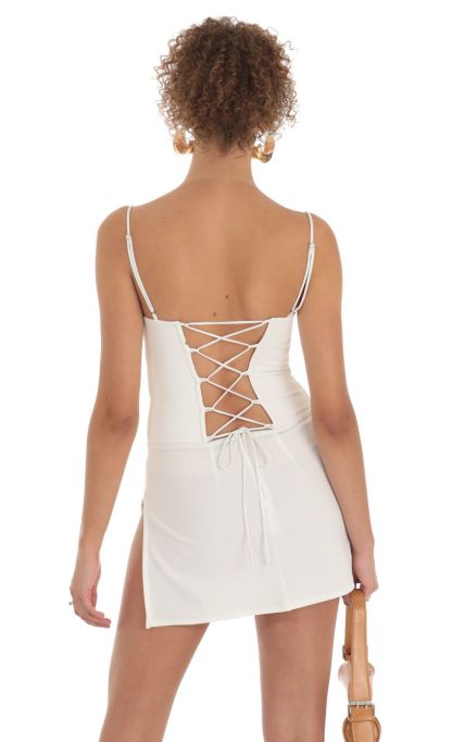 Sweetheart Corset Dress in White-Sunny Prom. All rights reserved.