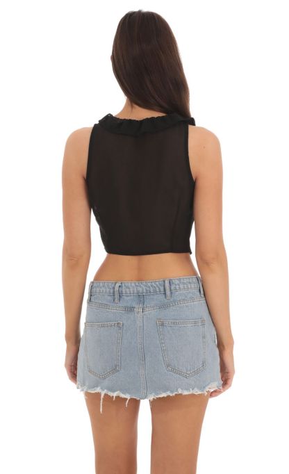 Sheer Chiffon Top in Black-Sunny Prom. All rights reserved.