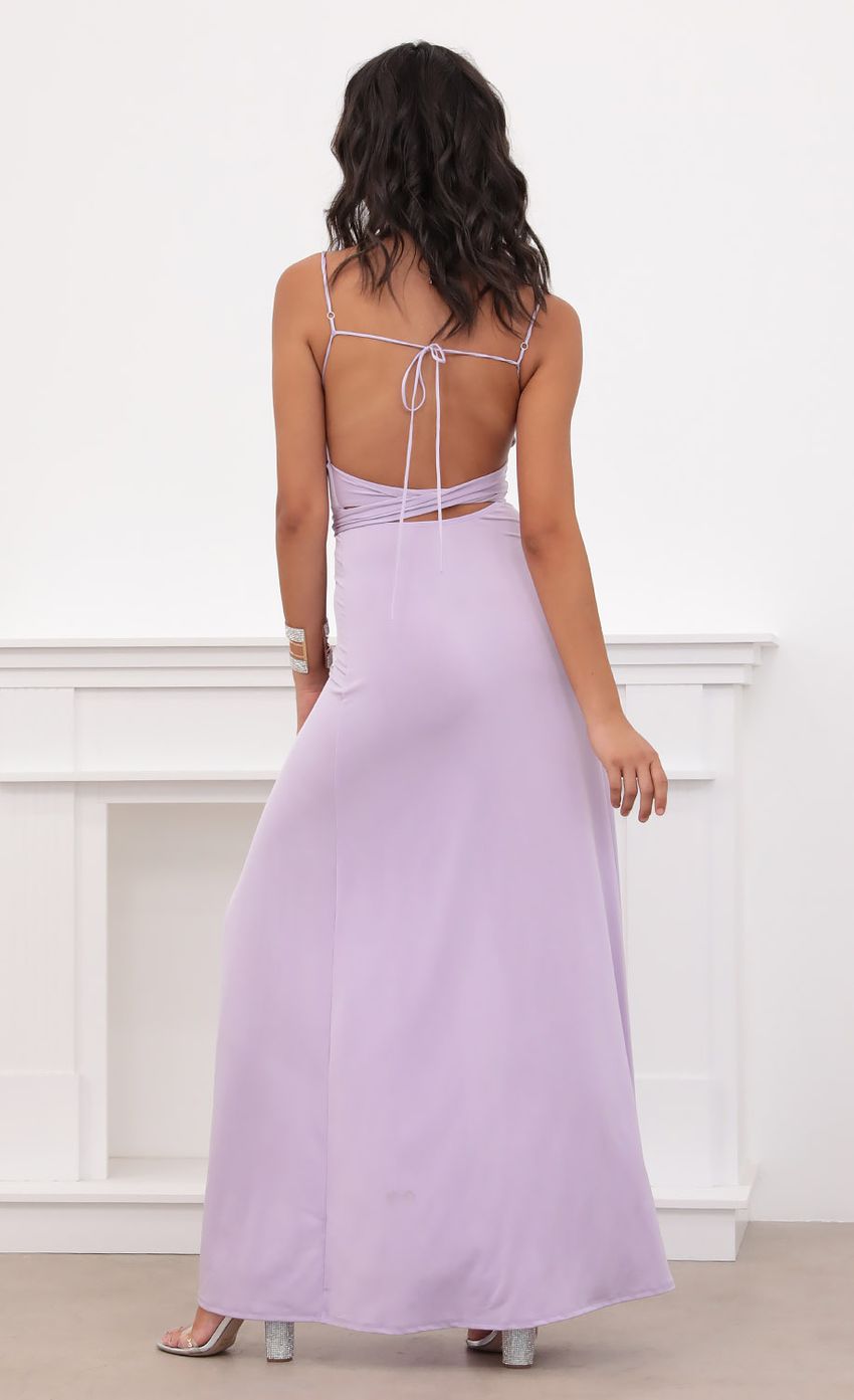 Satin Tie Maxi in Lilac-Sunny Prom. All rights reserved.