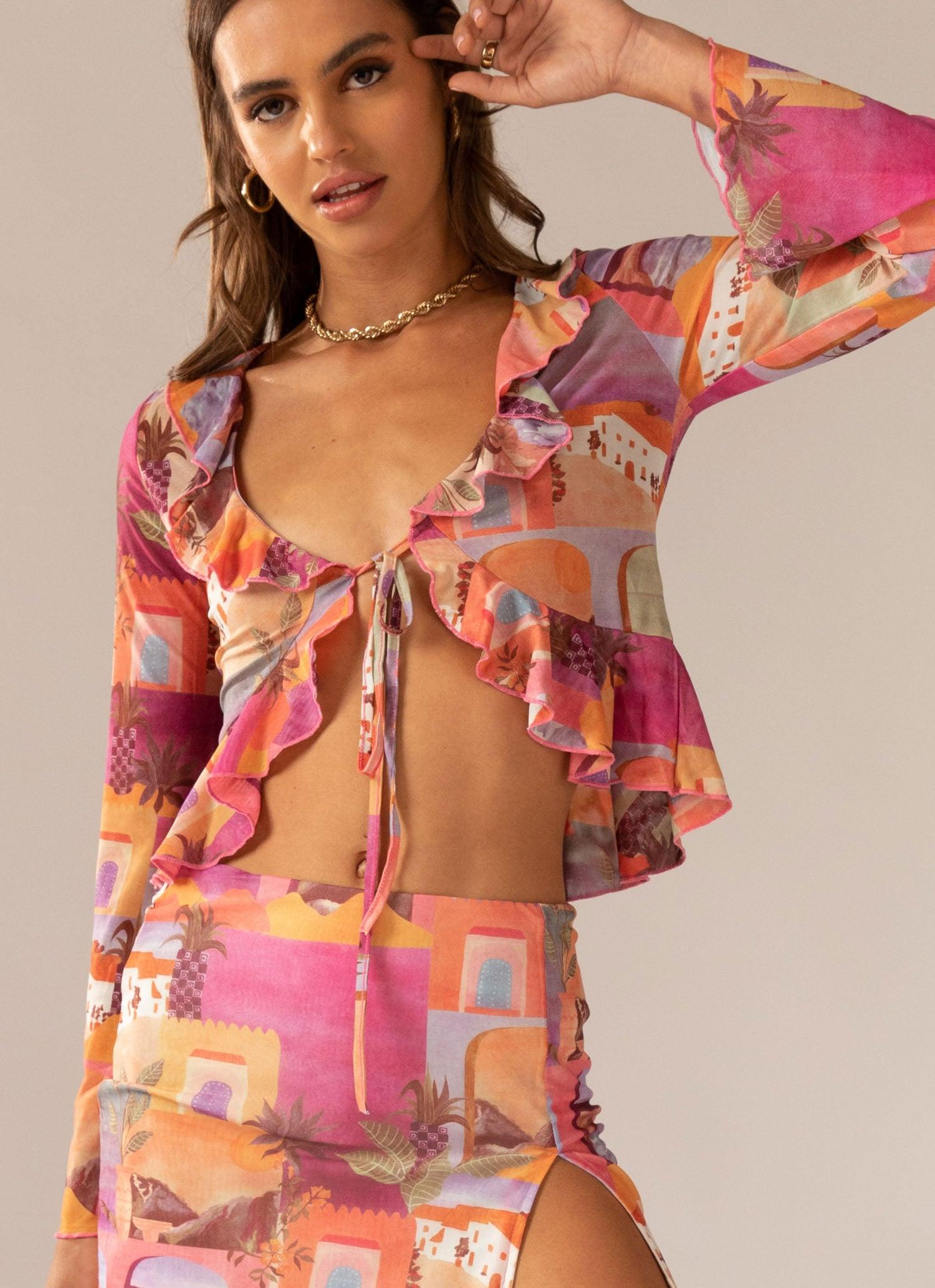 Sweet and Sultry Tie Top - Sunset Building-Sunny Prom. All rights reserved.