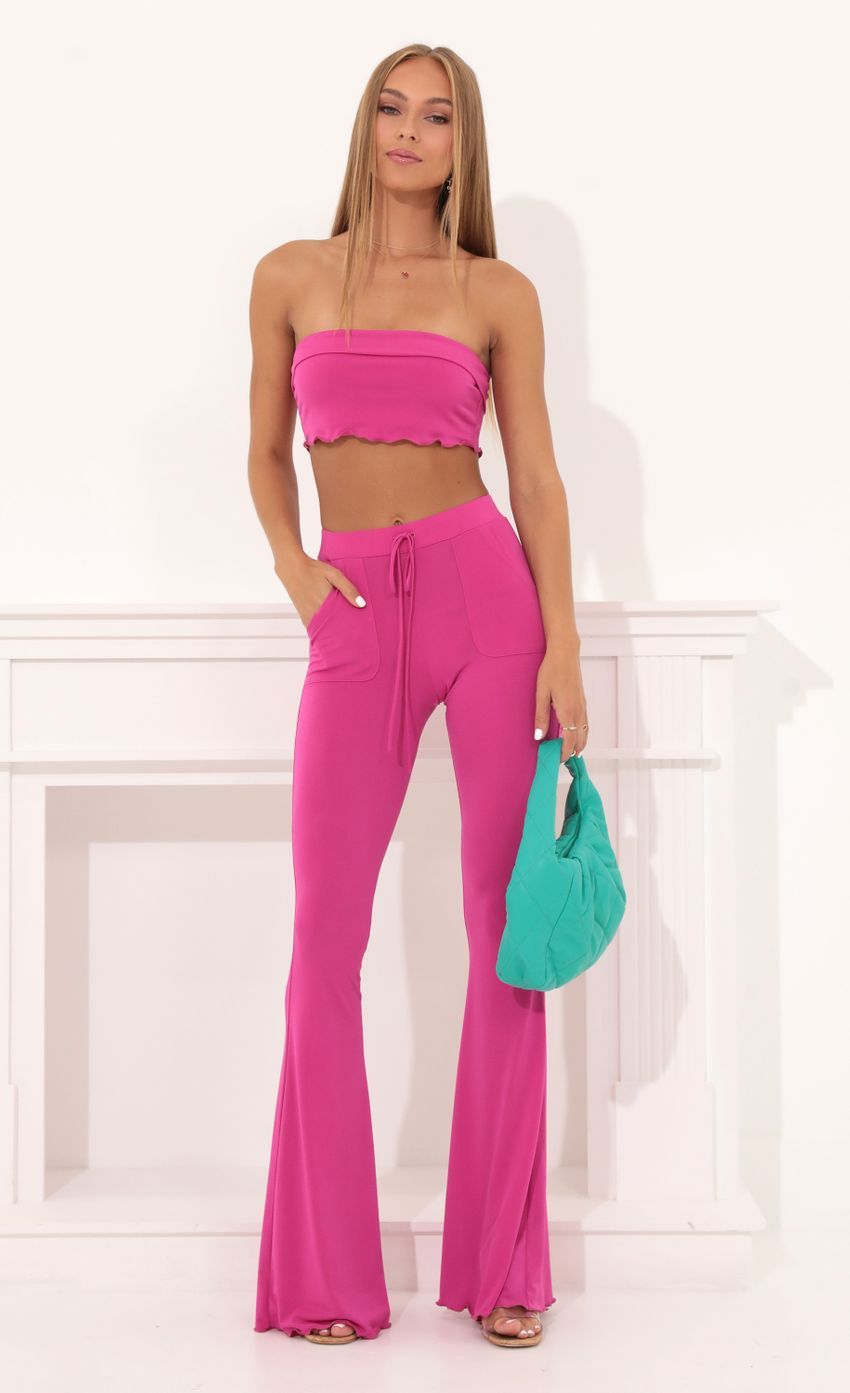 Two Piece Pant Set in Pink-Sunny Prom. All rights reserved.