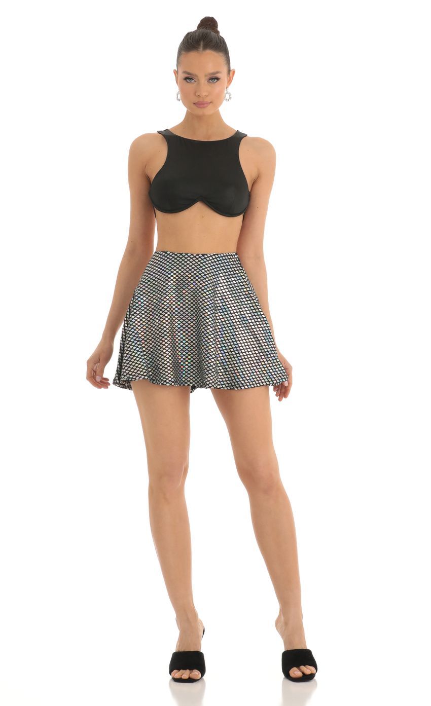 Sequin Square Skirt in Black-Sunny Prom. All rights reserved.