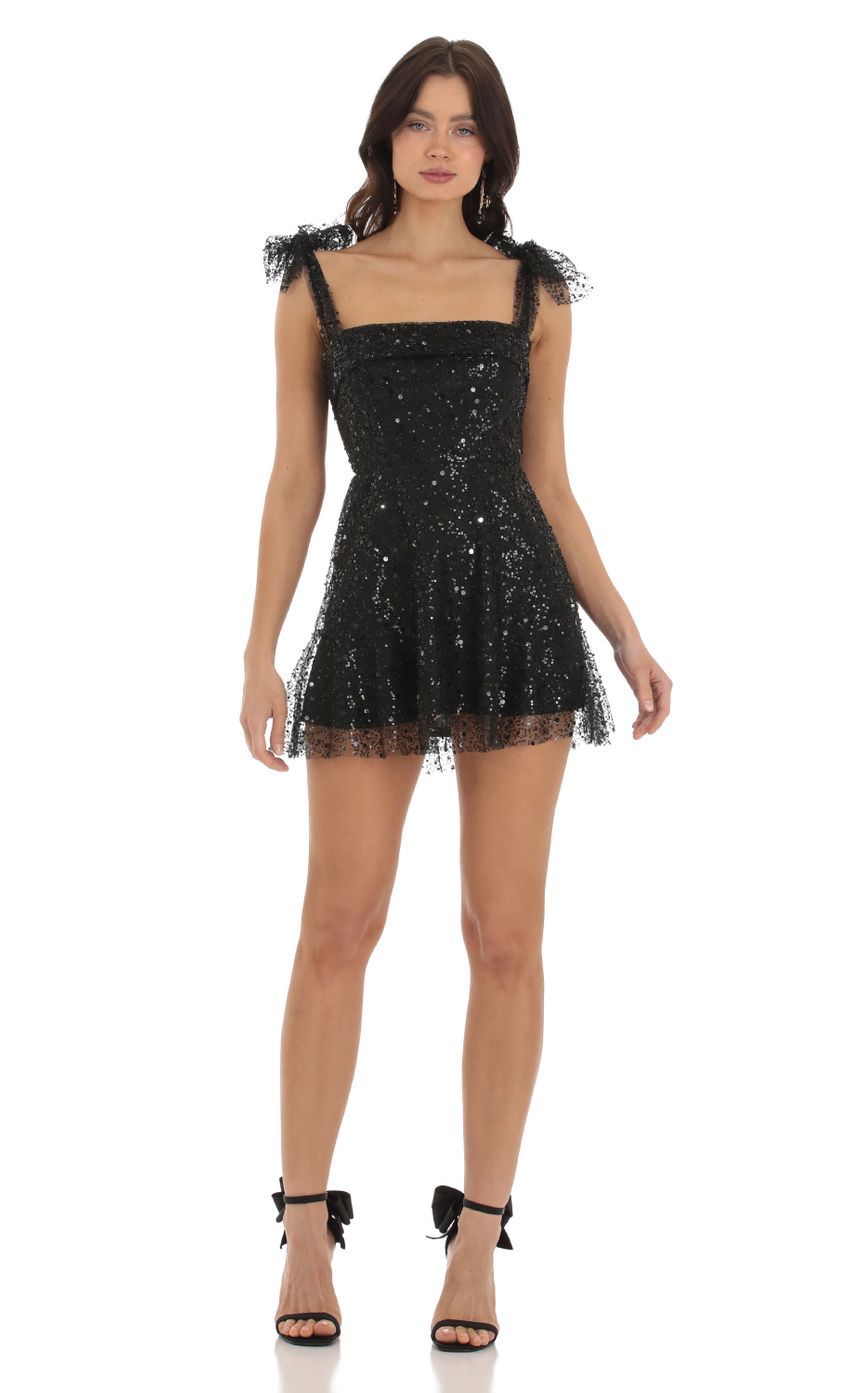 Sequin Mini Dress in Black-Sunny Prom. All rights reserved.