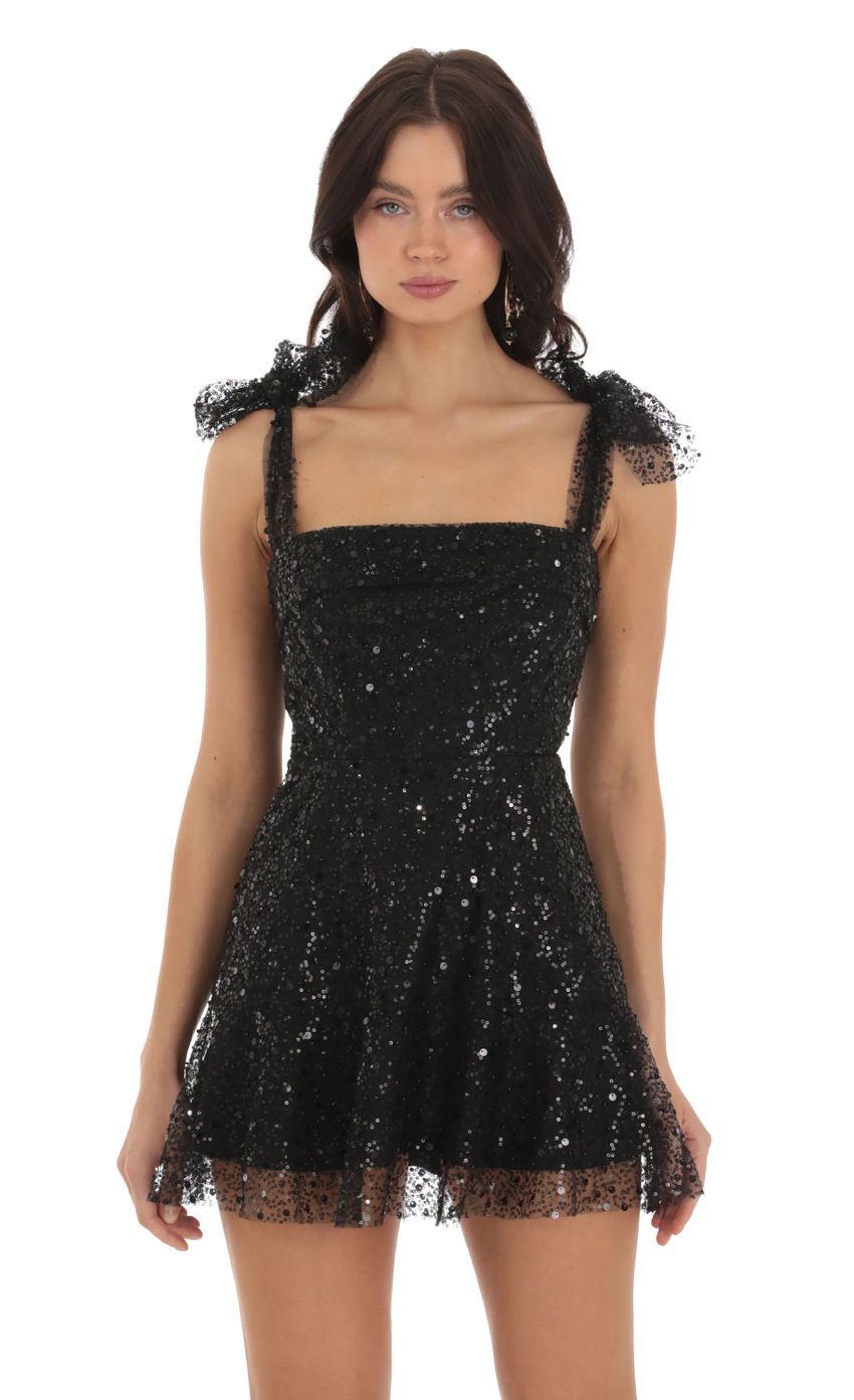 Sequin Mini Dress in Black-Sunny Prom. All rights reserved.