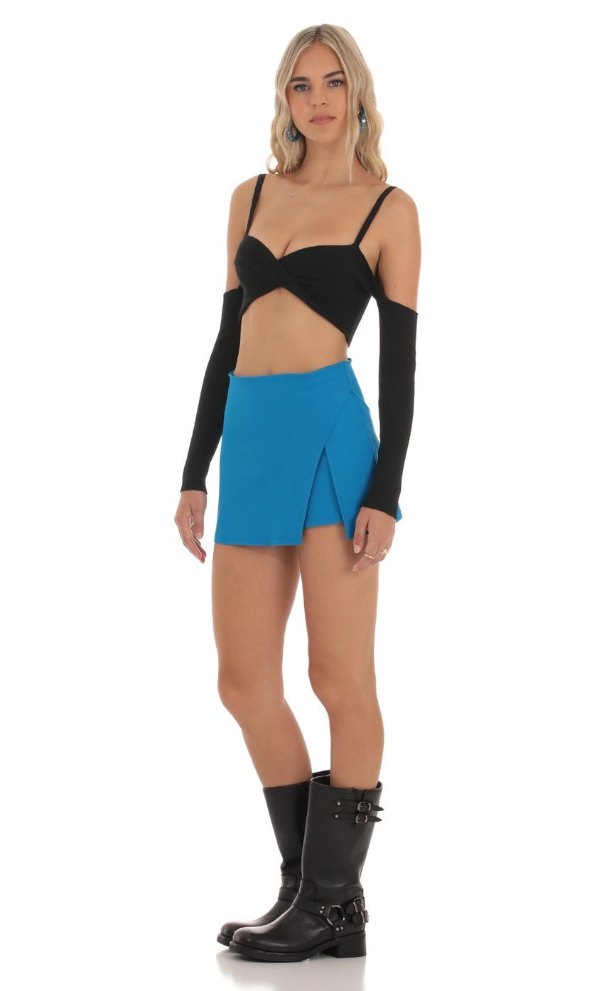 Side Slit Skort in Blue-Sunny Prom. All rights reserved.