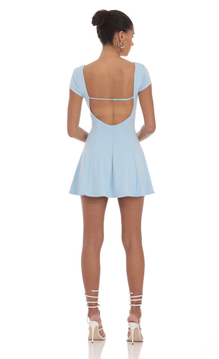 Scoop Neck Short Sleeve Dress in Blue-Sunny Prom. All rights reserved.