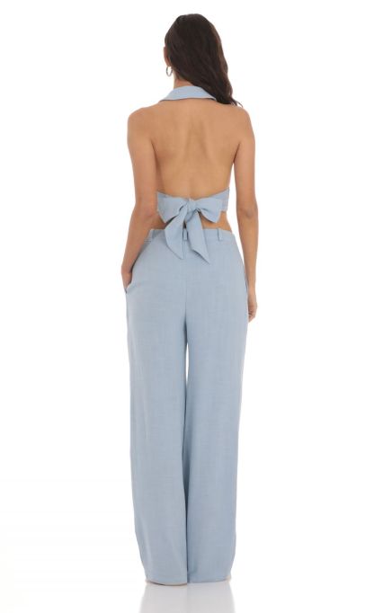 Wide Leg Linen Pants in Blue-Sunny Prom. All rights reserved.