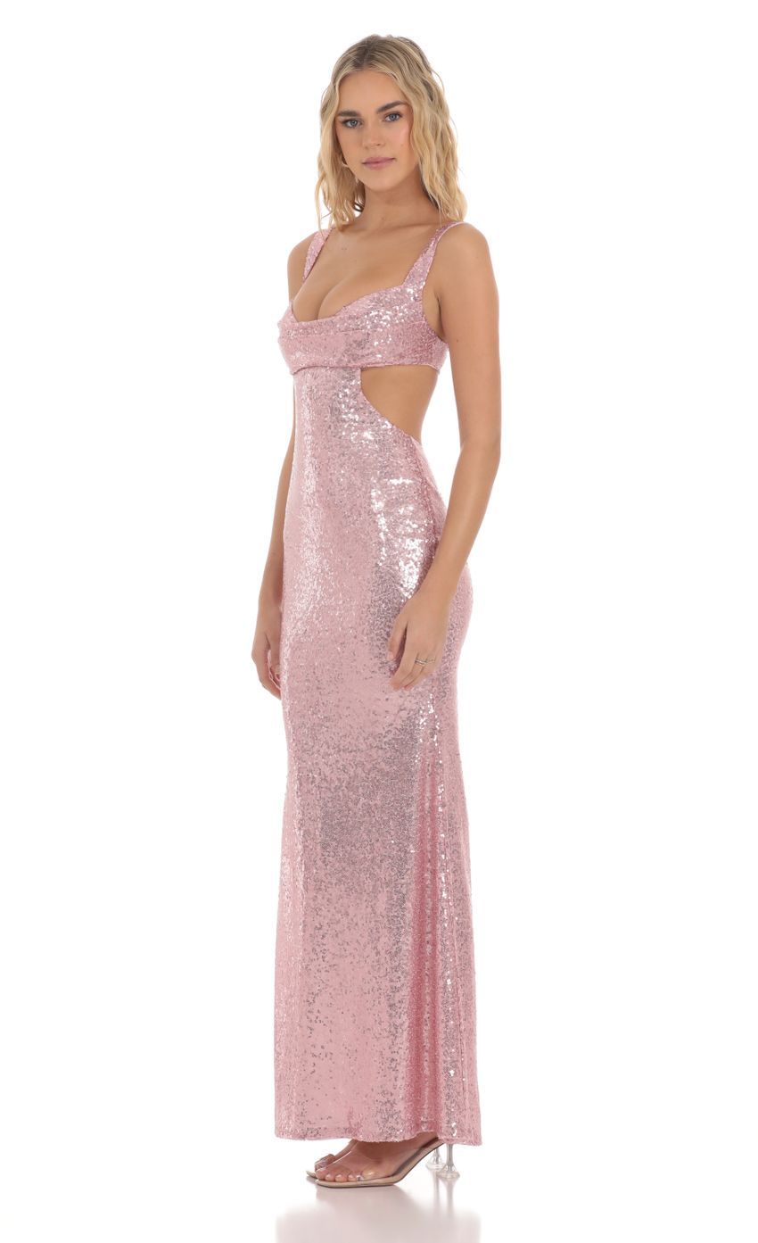 Sequin Cutout Maxi Dress in Pink-Sunny Prom. All rights reserved.