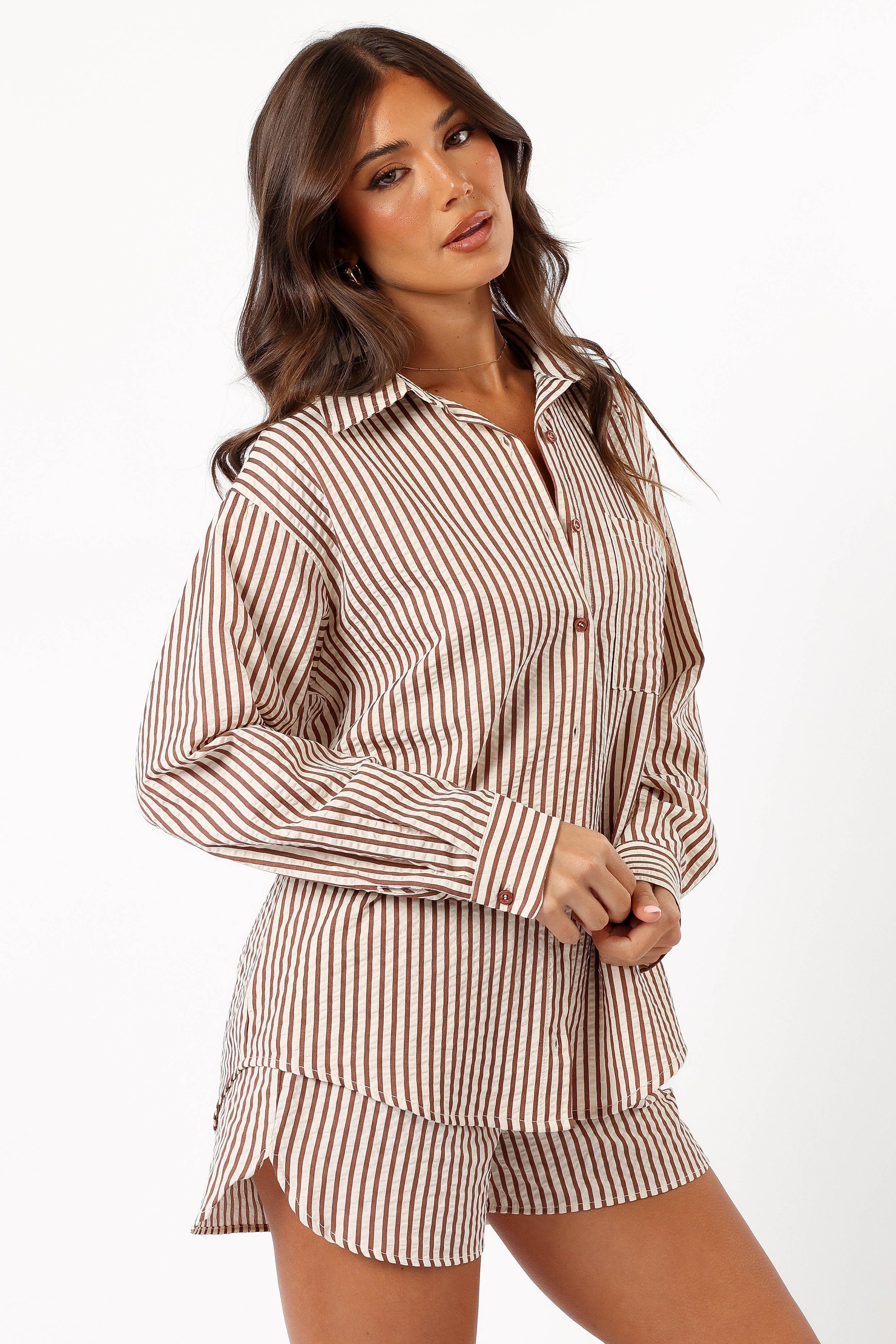 Kennie Top - Brown Stripe-Sunny Prom