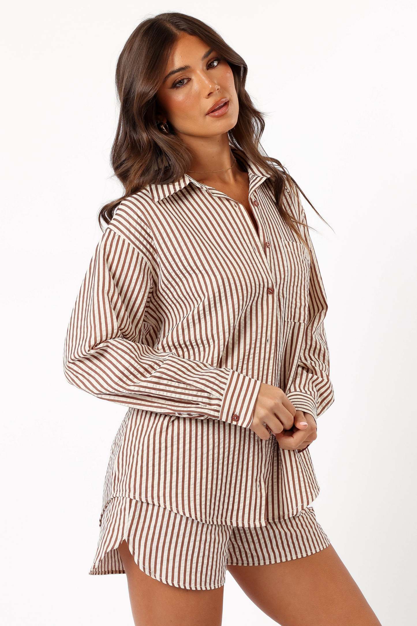 Kennie Top - Brown Stripe-Sunny Prom