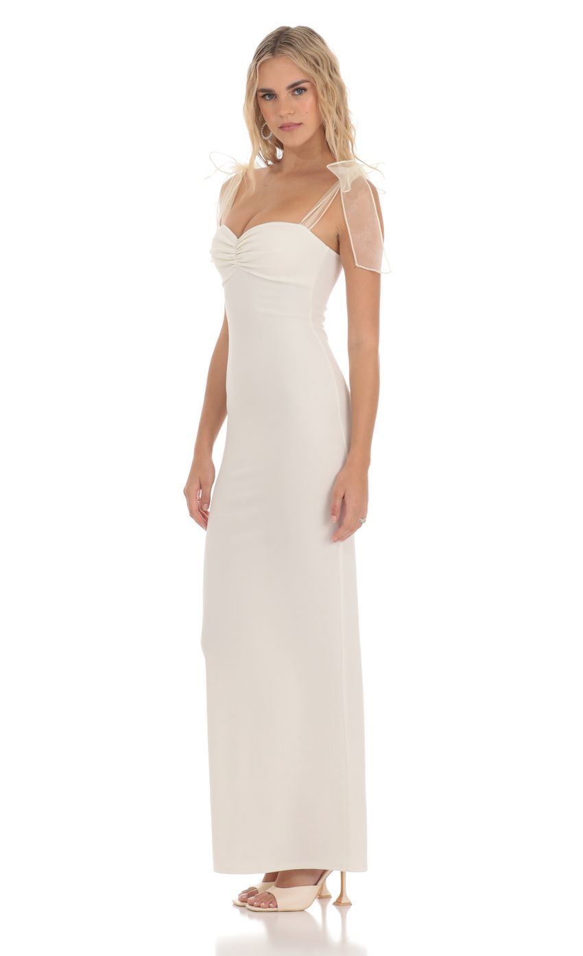 Shoulder Ties Maxi Dress in White-Sunny Prom. All rights reserved.