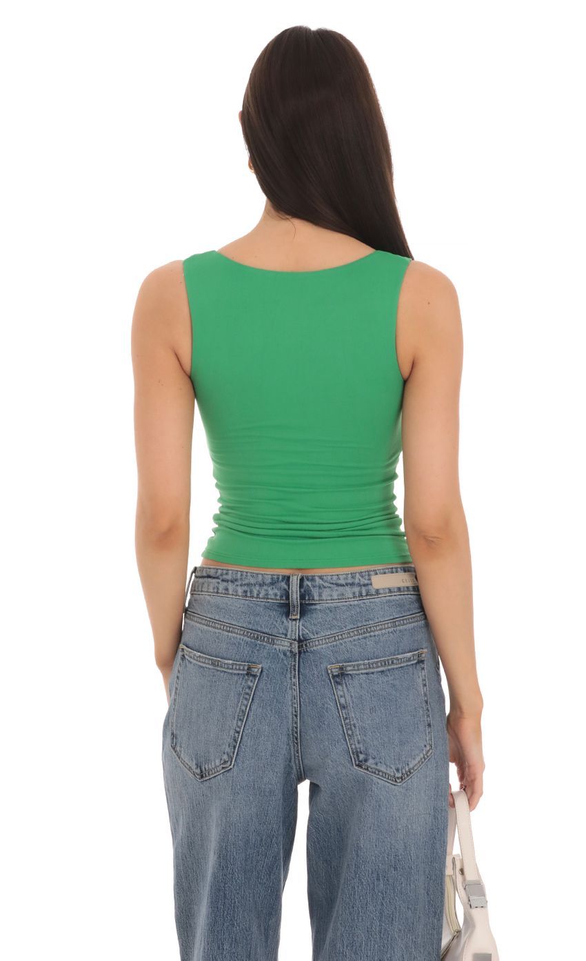 Scoop Neck Tank Top in Green-Sunny Prom. All rights reserved.