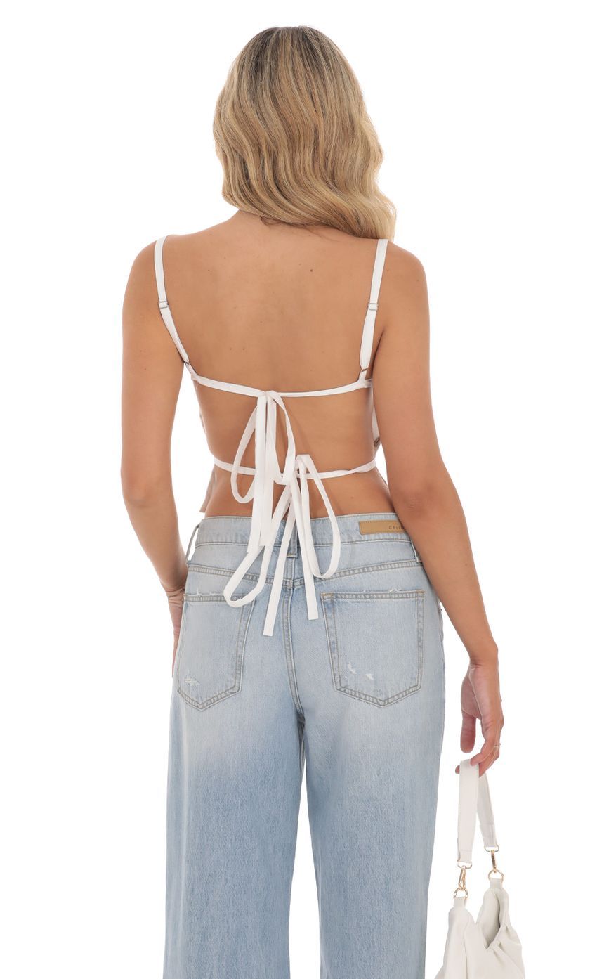 Sweetheart Neck Open Back Top in White-Sunny Prom. All rights reserved.