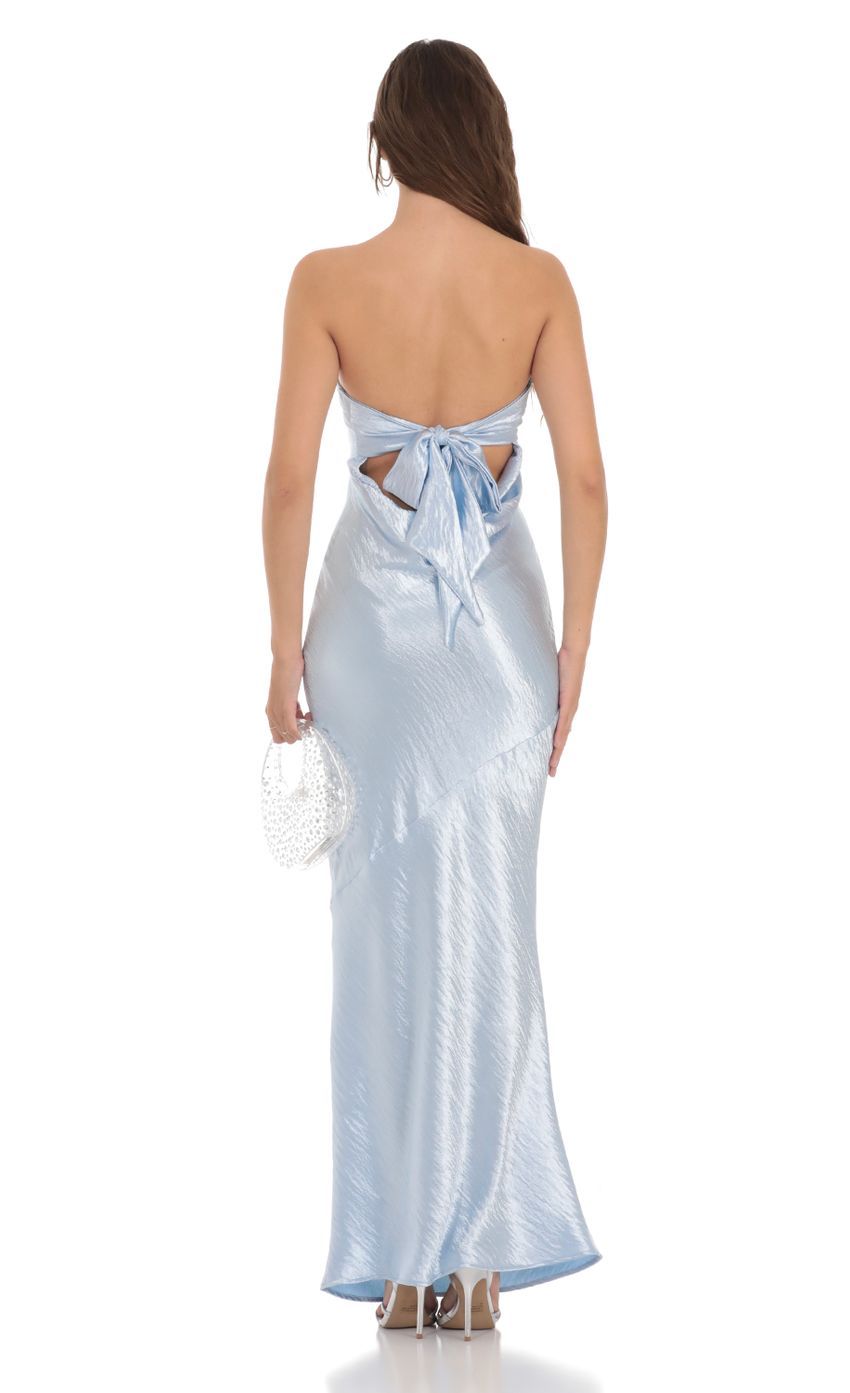 Strapless Satin Open Back Maxi Dress in Light Blue-Sunny Prom. All rights reserved.