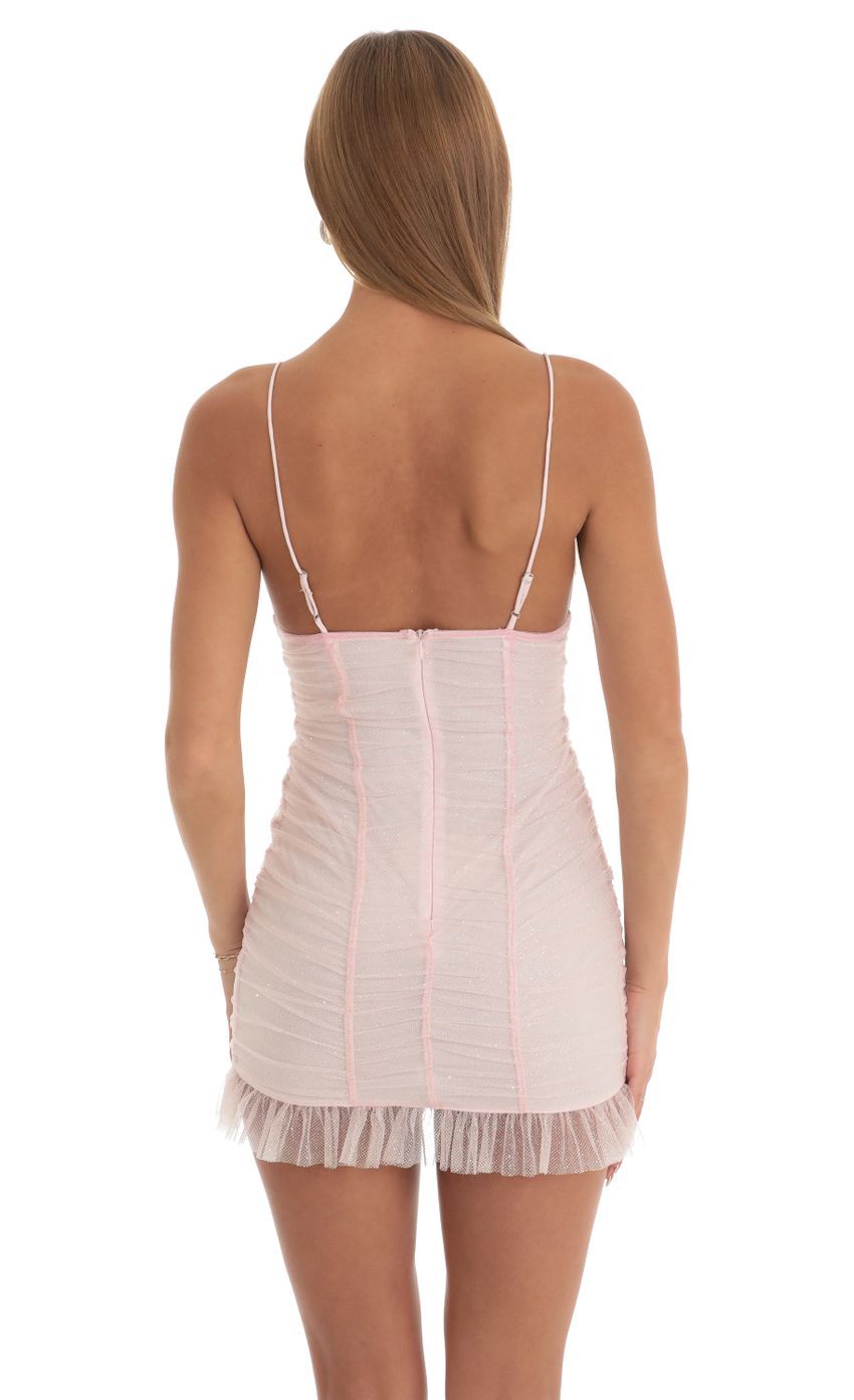Tulle Glitter Ruched Bodycon Dress in Pink-Sunny Prom. All rights reserved.