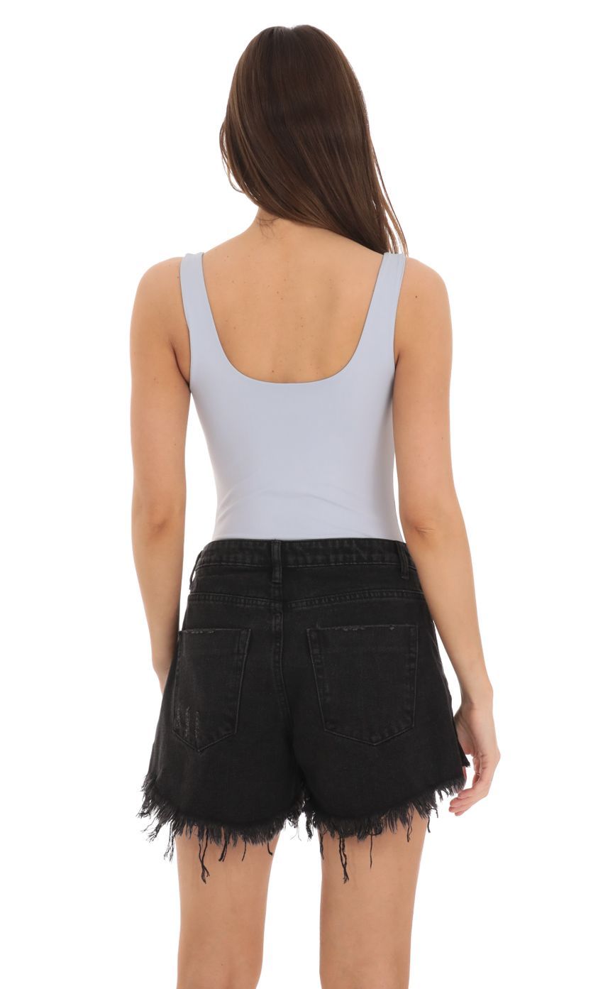 Scoop Neck Bodysuit in Ice Blue-Sunny Prom. All rights reserved.