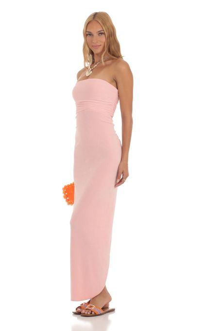 Slinky Strapless Dress in Pink-Sunny Prom. All rights reserved.