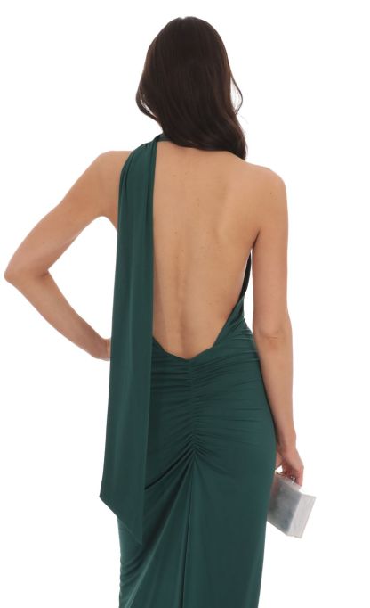 Wrap Scarf Strap Maxi Dress in Green-Sunny Prom. All rights reserved.